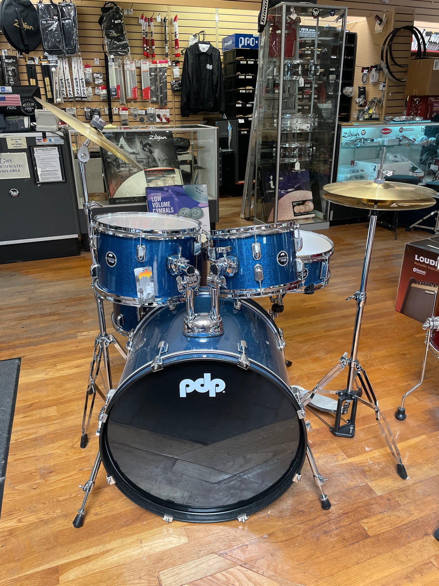 CENTERstage Drum Set, 5pc, 22" Blue Sparkle