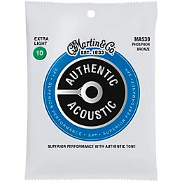 Martin MA530 SP Phosphor Bronze Extra-Light Authentic Acoustic Guitar Strings