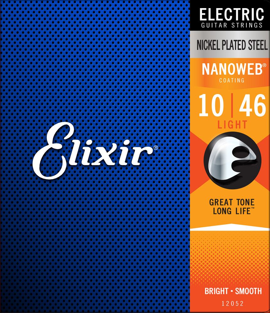 Elixir Nanoweb Coated Nickel Plated Electric Guitar Strings 12052 Light 10-46
