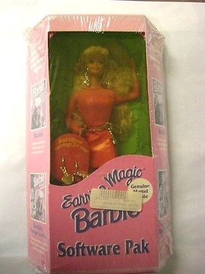 Vintage 1991 Mattel, Earring Magic Barbie & Software Pak, Radio Shack Cat# 250-1