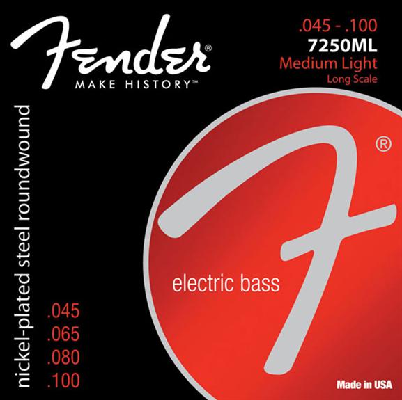 Fender 7250ML Super 7250 Medium Light Electric Bass Guitar Strings Set