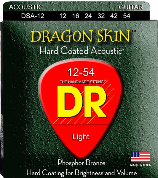 DR Strings DSA-12 Dragon-Skin Phosphor Bronze Medium Coated Acoustic Strings