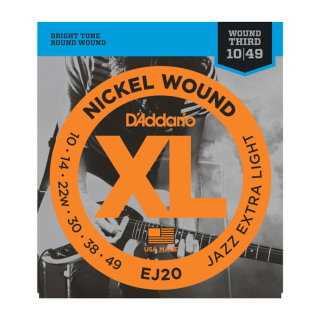 D'Addario EJ20 Nickel Wound Electric Guitar Strings, Jazz Extra Light, 10-49