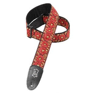 Levy's 2" Asian Jacqard Guitar Strap in Red