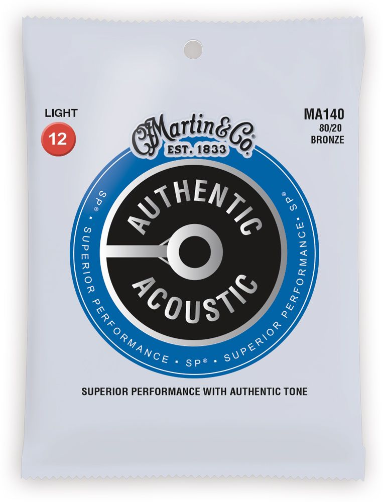 Martin Authentic Acoustic Superior Performance Guitar Strings - 80/20 Bronze Light