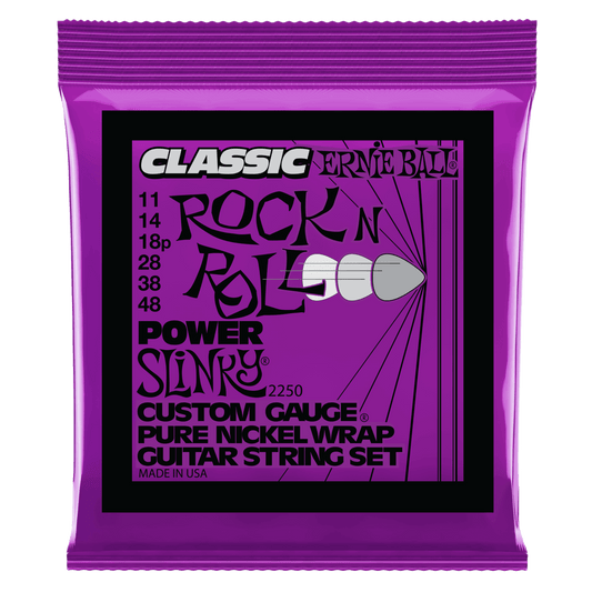 Ernie Ball 2250 Power Slinky Classic Rock N Roll Electric Guitar Strings - .011-.048