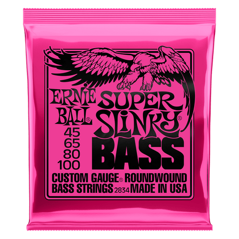 Ernie Ball 2834 SUPER SLINKY NICKEL WOUND ELECTRIC BASS STRINGS - 45-100 GAUGE