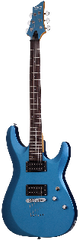 Schecter C-6 Deluxe  Electric Guitar in Satin Metallic Light Blue (SMLB)