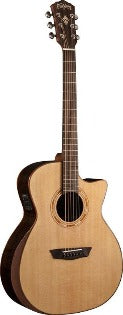 Washburn WCG20SCE Comfort Series Grand Auditorium Cutaway 6-String Acoustic-Electric - Natural