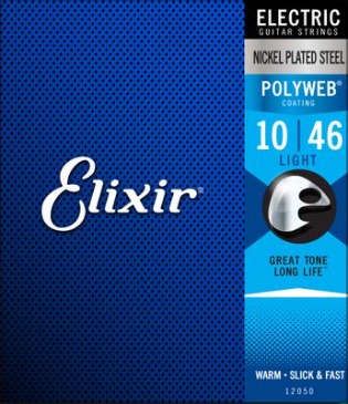 Elixir Polyweb Coated Nickel Plated Electric Guitar Strings 12050 Light 10-46
