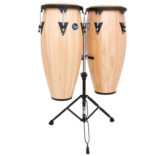 LP Aspire® Wood Conga Set with Double Stand, Natural